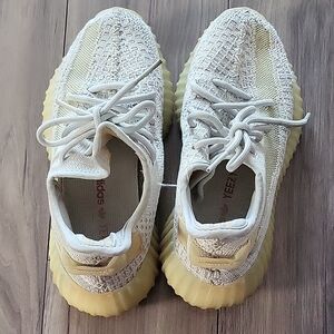 Yeezy Cream and Tan Knit Sneakers